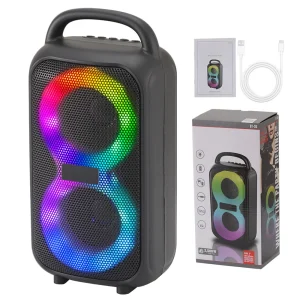 Portable Bluetooth Party Speaker with Dual Subwoofers