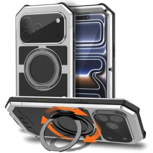 Magnetic Aluminum Case with Kickstand for iPhone 17 Pro Max